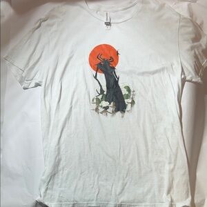 Samurai Jack vs Aku White Graphic T-Shirt